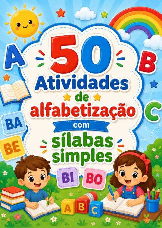 Capa do material nº 014: 50 Atividades de Alfabetização com Sílabas Simples