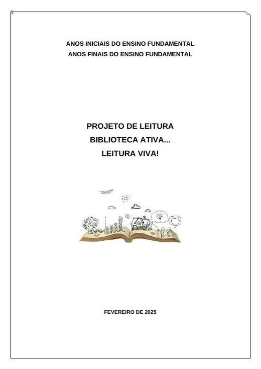Capa: Fund. I e II – Projeto de Leitura Biblioteca Viva