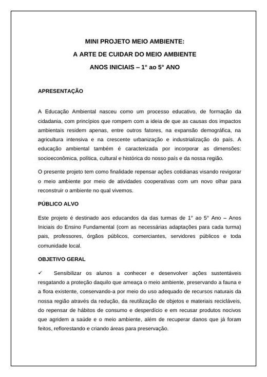 Capa do material nº 066: Fund. I – Projeto Meio Ambiente