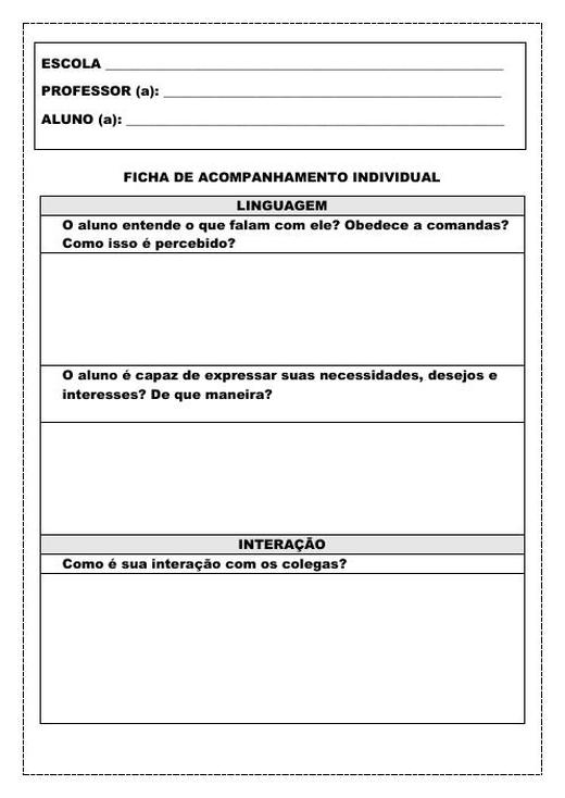 Capa: Ficha de Acompanhamento Individual AEE