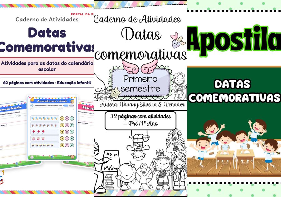 Capas de materiais do Kit Datas Comemorativas o Ano Todo